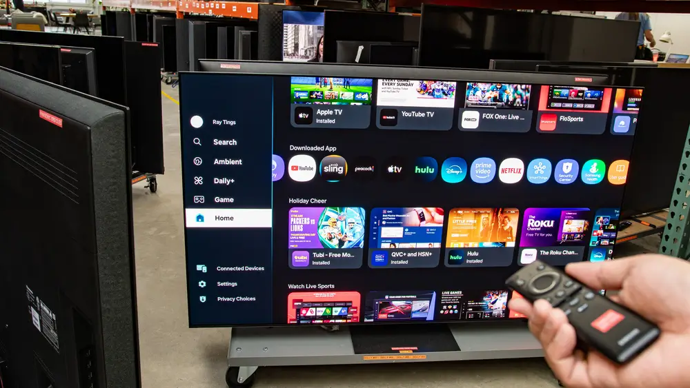 Smart-TV med fjärrkontroll och appar